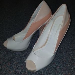 BCBG High Heels Peep Toe Leather Shoes Like New